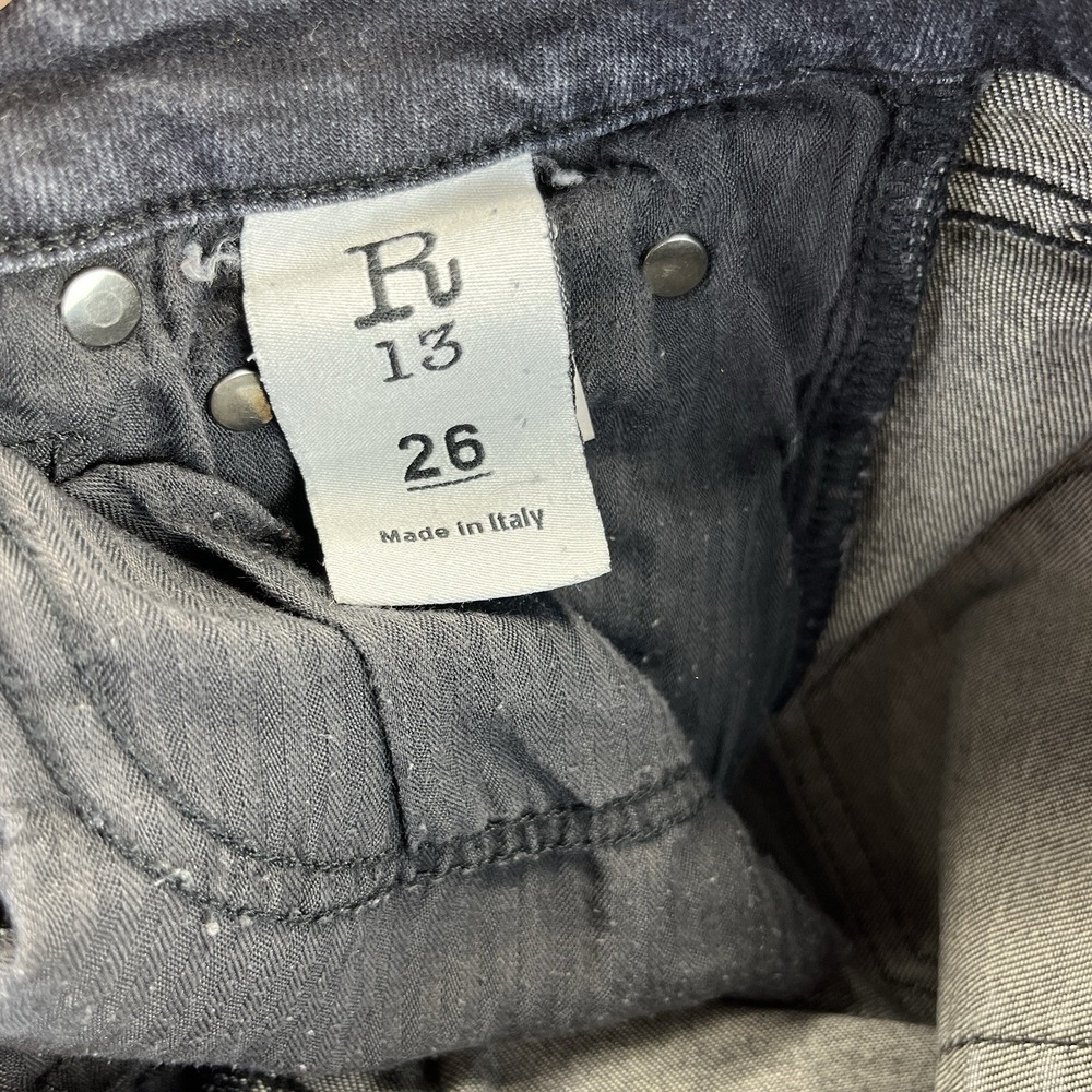 R13 Women High-Rise Jeans in Washed Black